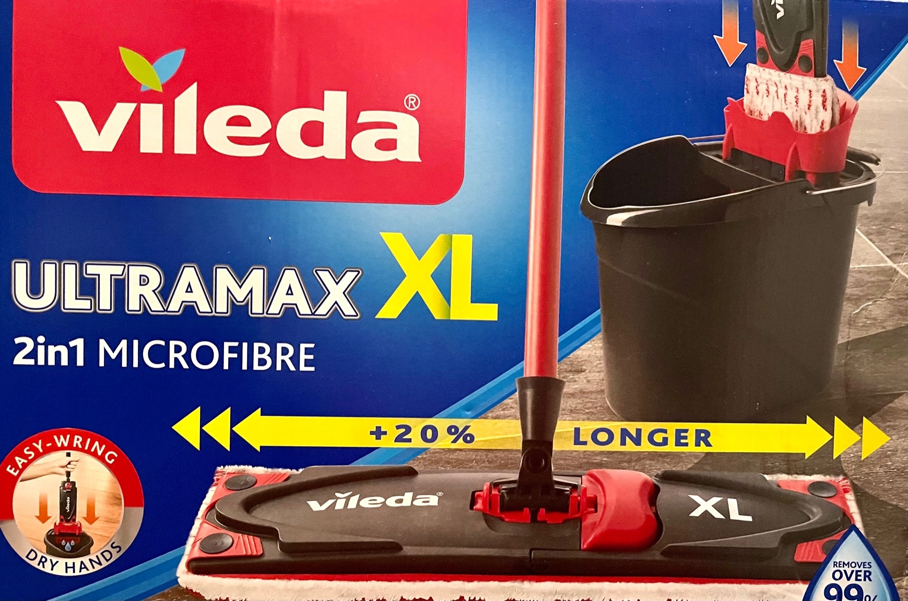 Villeda Mop Ultramax Flat XL 2in1+Bucket Box
