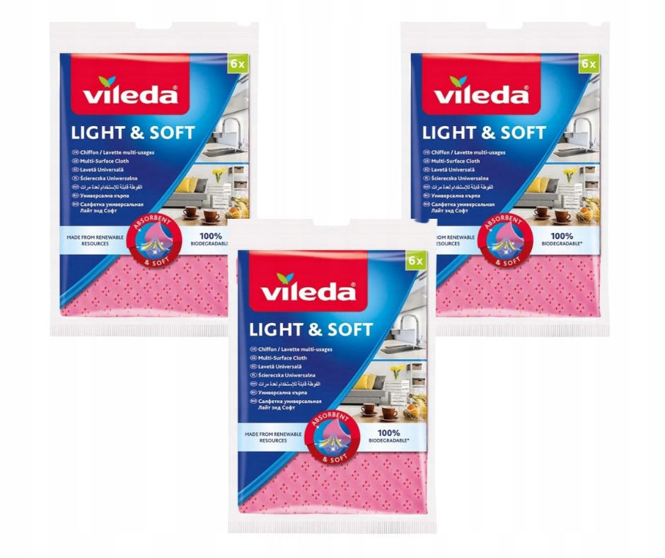 Villeda Handring Pink Viscose 3x 6 kusov