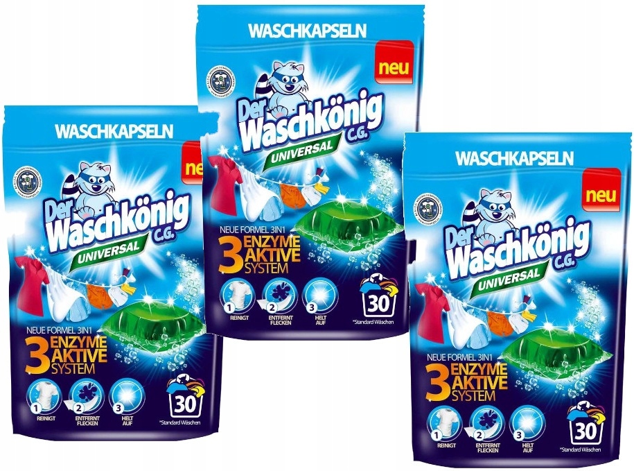 Pracie kapsuly a tablety - Waschkonig Pranie kapsuly Universal 90ks