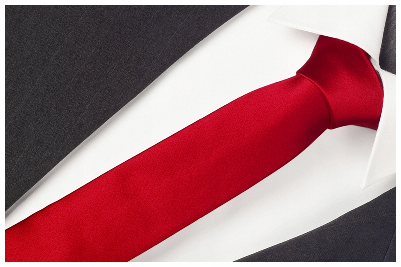 Úzka kravata Rene Chagal Slim Fit Polyester Red