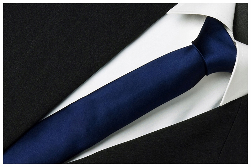 Úzka kravata Rene Chagal Slim Fit Polyester Navy Blue