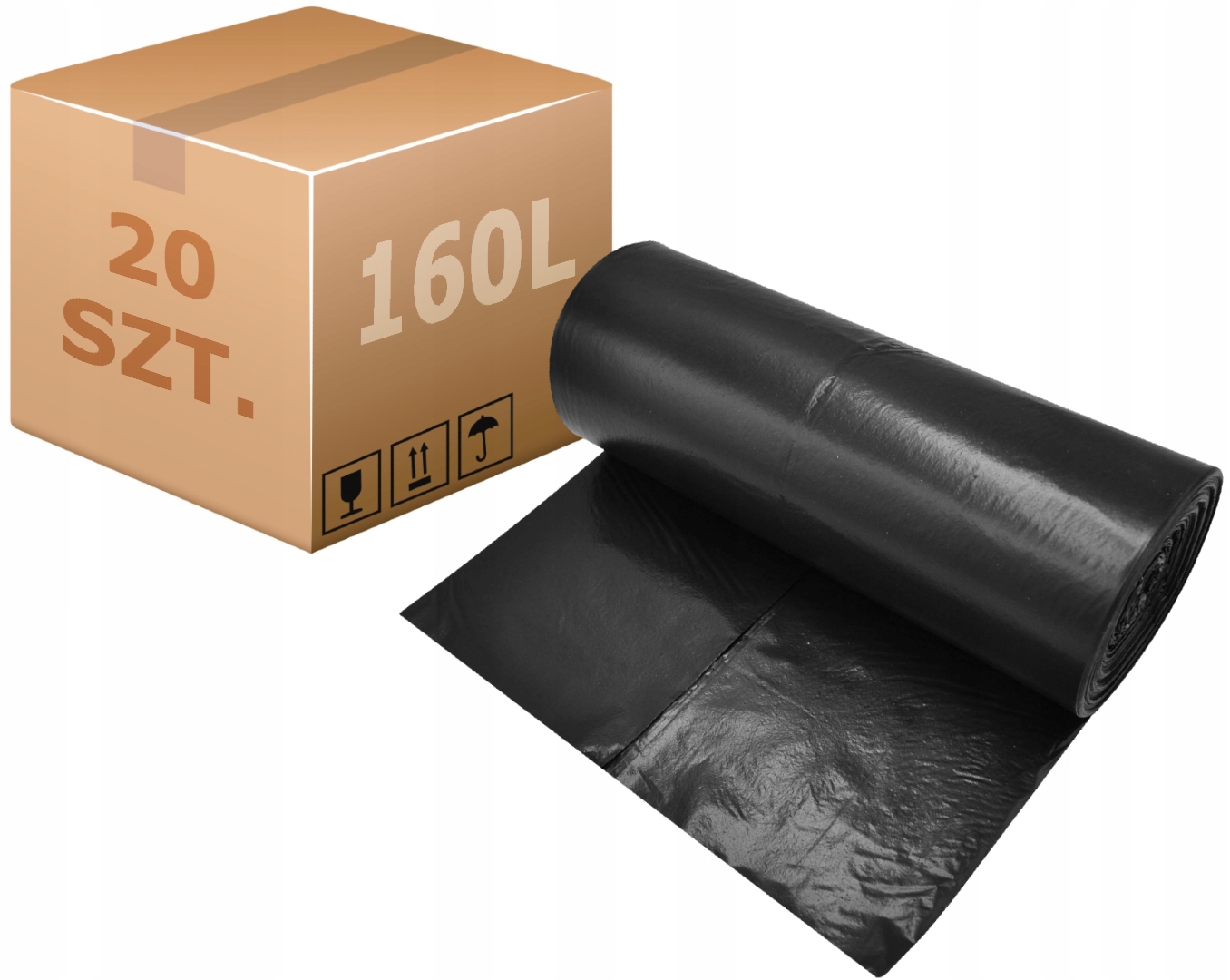 Odpadové vrecká zmiešané odpadky čierne 160 l x200