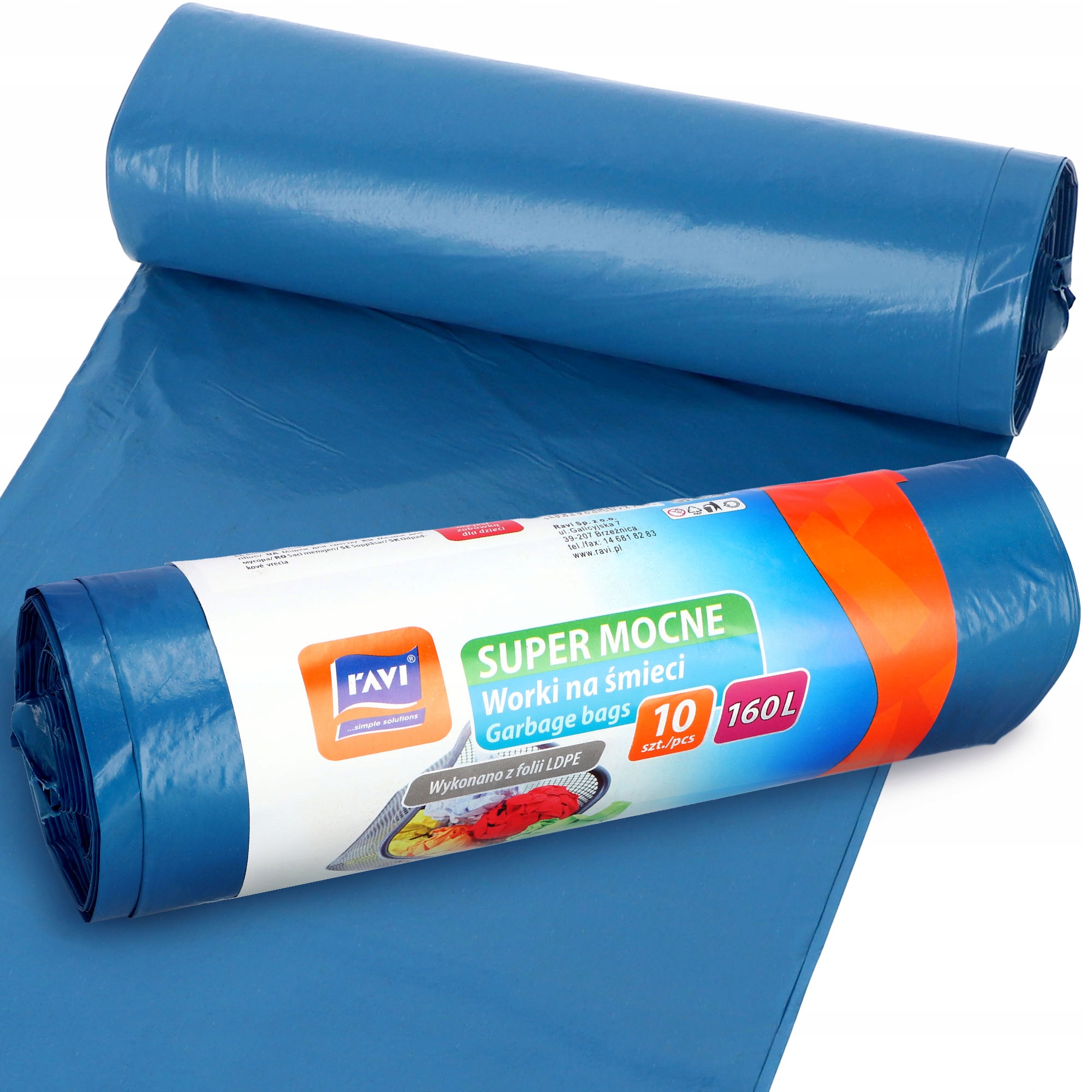 Vrecká na odpadky super silné modré 160 l 10ks