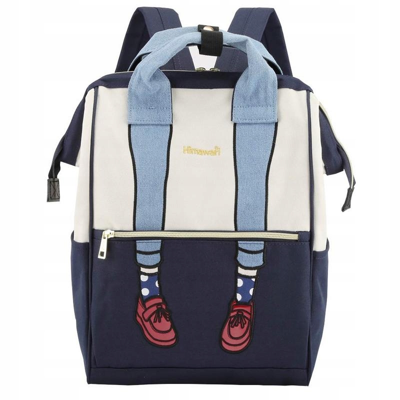 Himawari 3326 School Backpack White, Navy Blue
