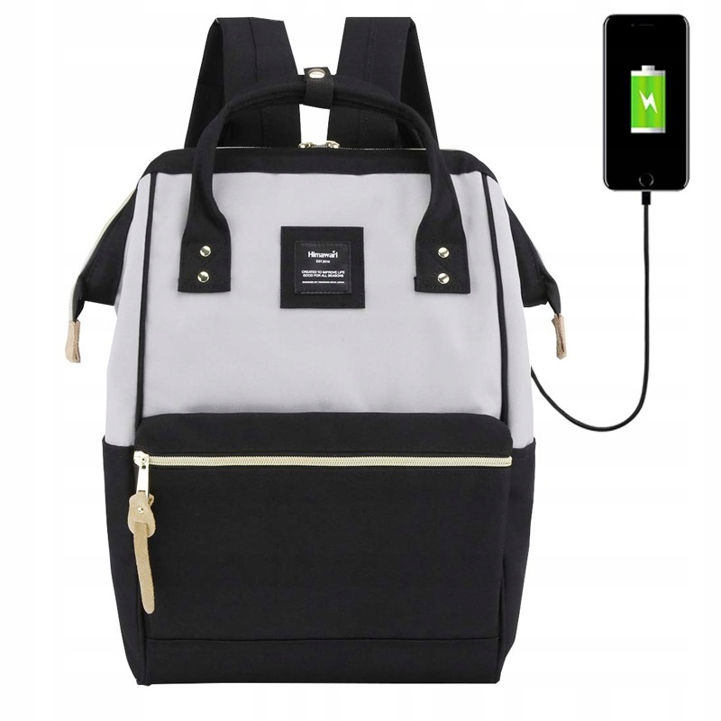 Himawari 9001 School Backpack čierny, šedý