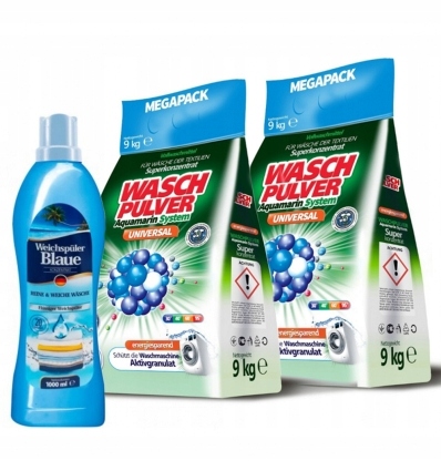 Prací prášok - Waschpulver Priadmy prášok: 2xUNIV 9KG + kvapalina de