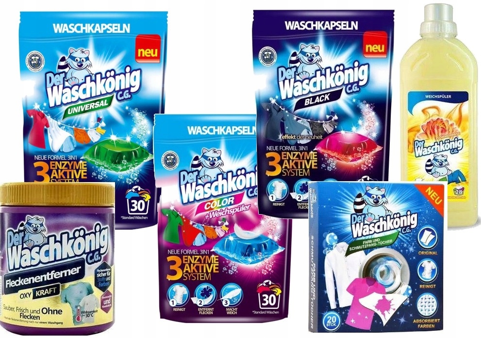 Pracie kapsuly a tablety - Súprava kapsúl Waschkonig Mix nemecká XXL