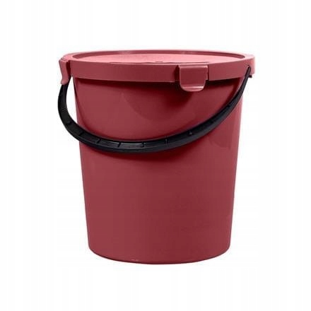 Vedro s rukoväťou a vekom BERRY 10 L červené