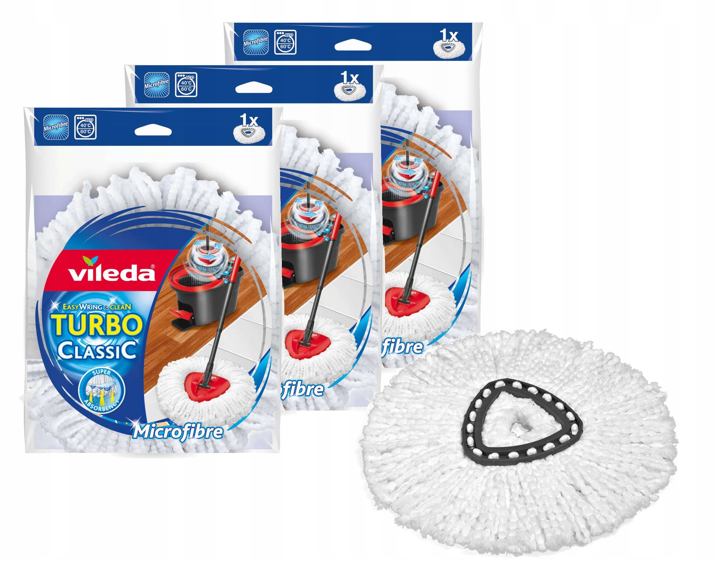 Vily Turbo Turbo mop mop rotačný mop 3 ks
