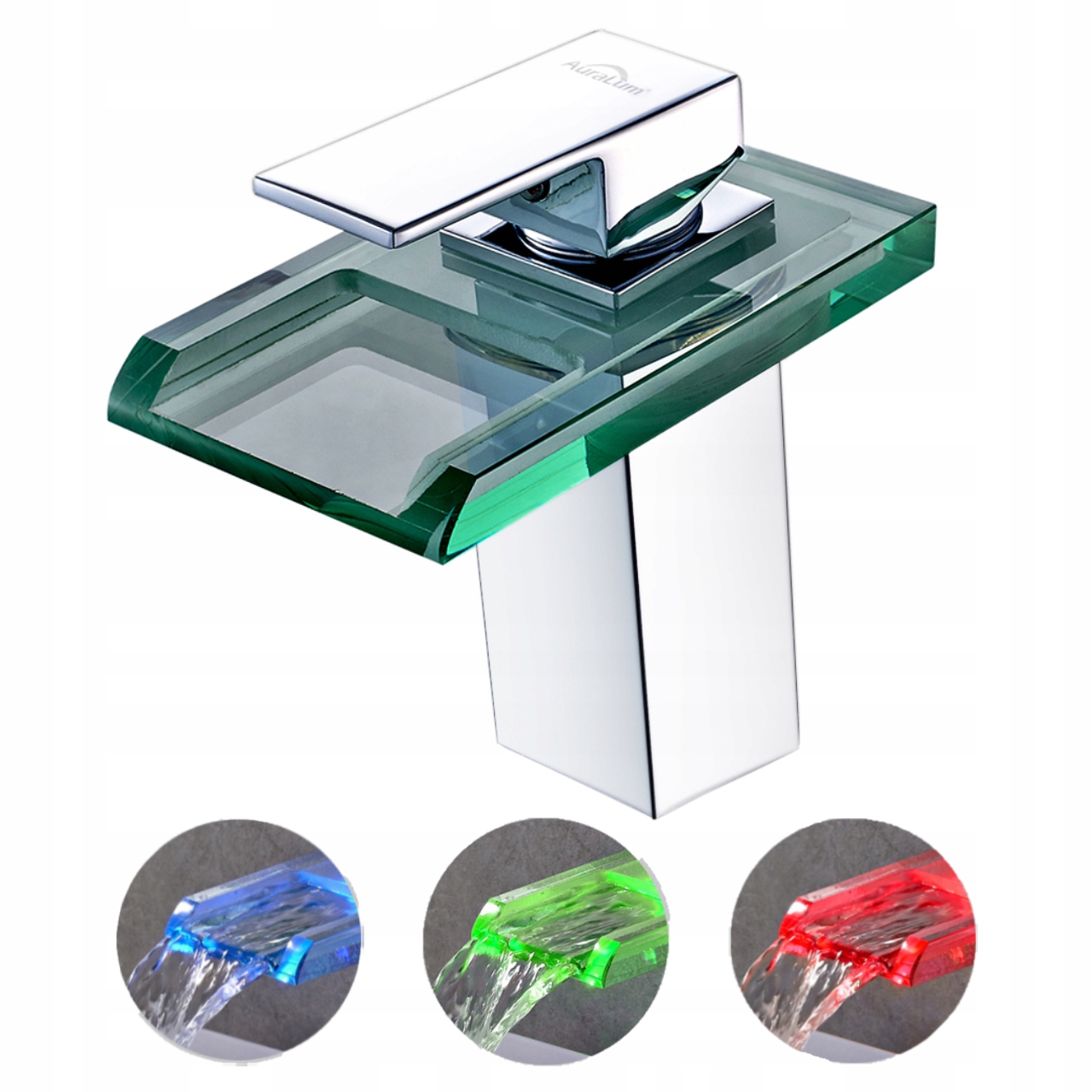 Vodopád LED povodie Faucet 3 Color Kran Cube