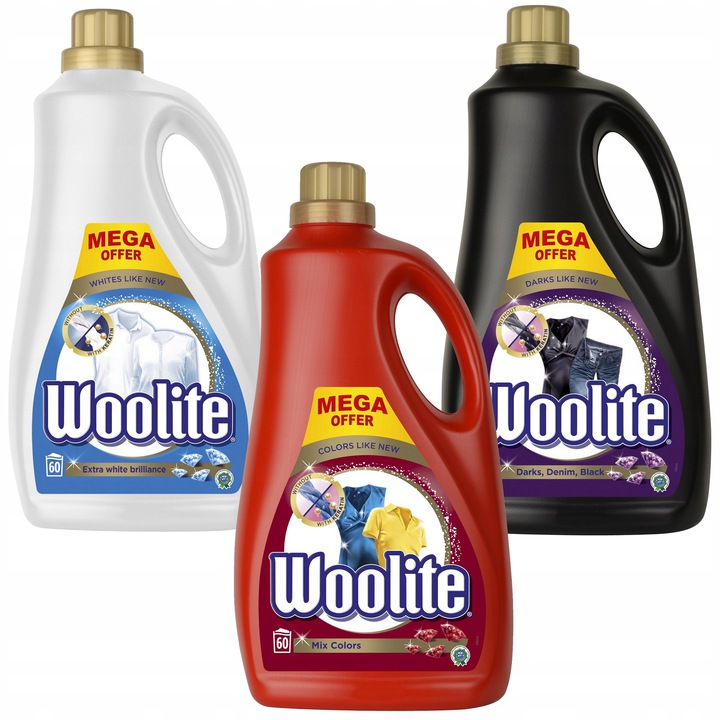 Prací gél - Woolite Care Dark Color prací prostriedok 3x3,6l