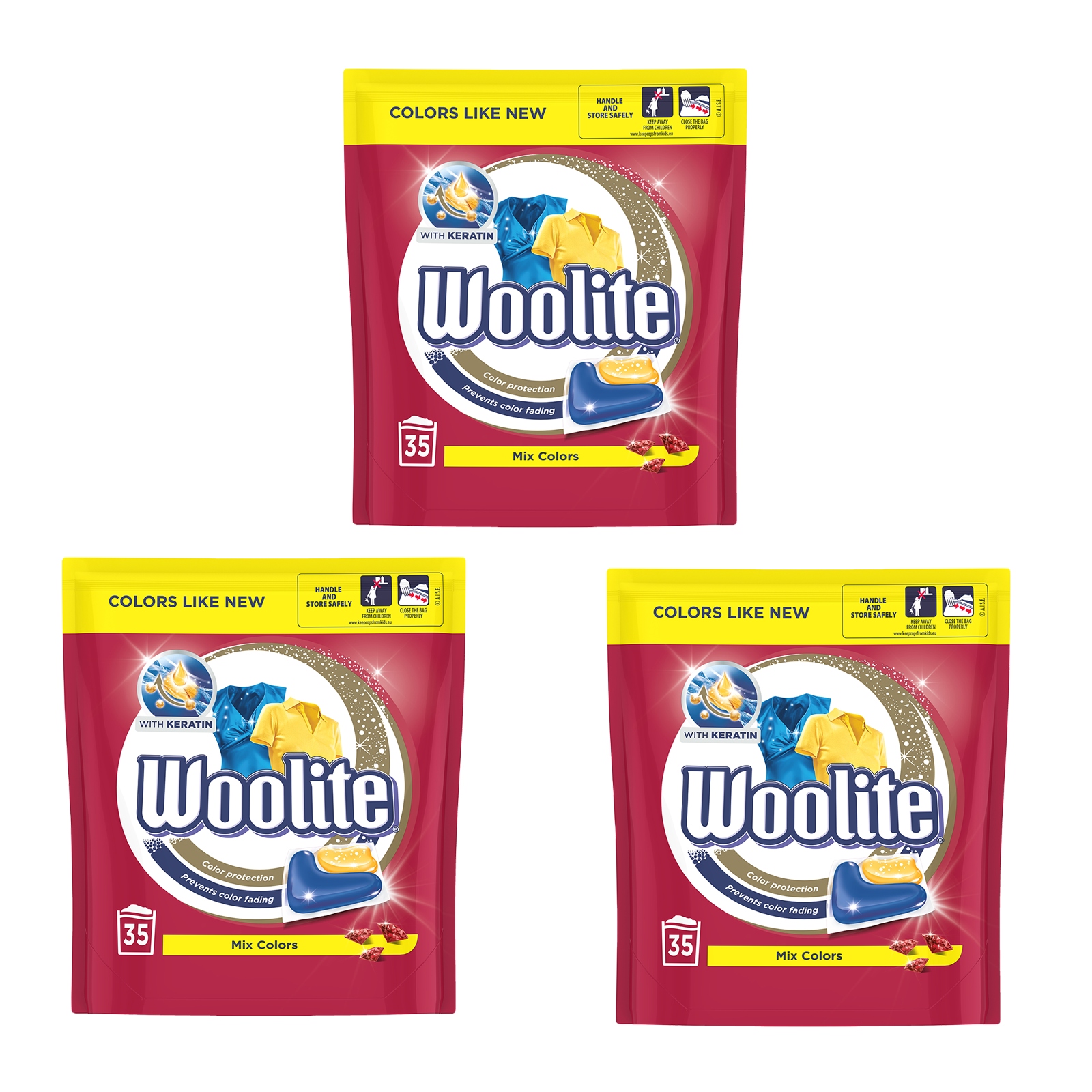 Pracie kapsuly a tablety - Farba Woolite Farba Pranie 3x35 = 105ks