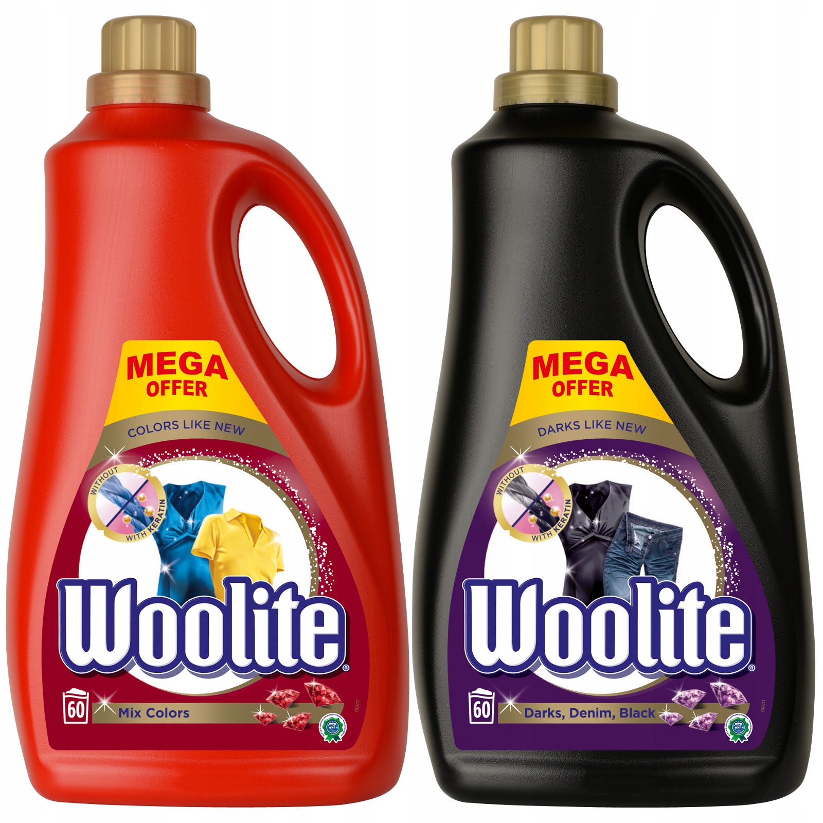 Prací gél - Woolite Colors Dark prací prostriedok 120pr 2 x 3,6L
