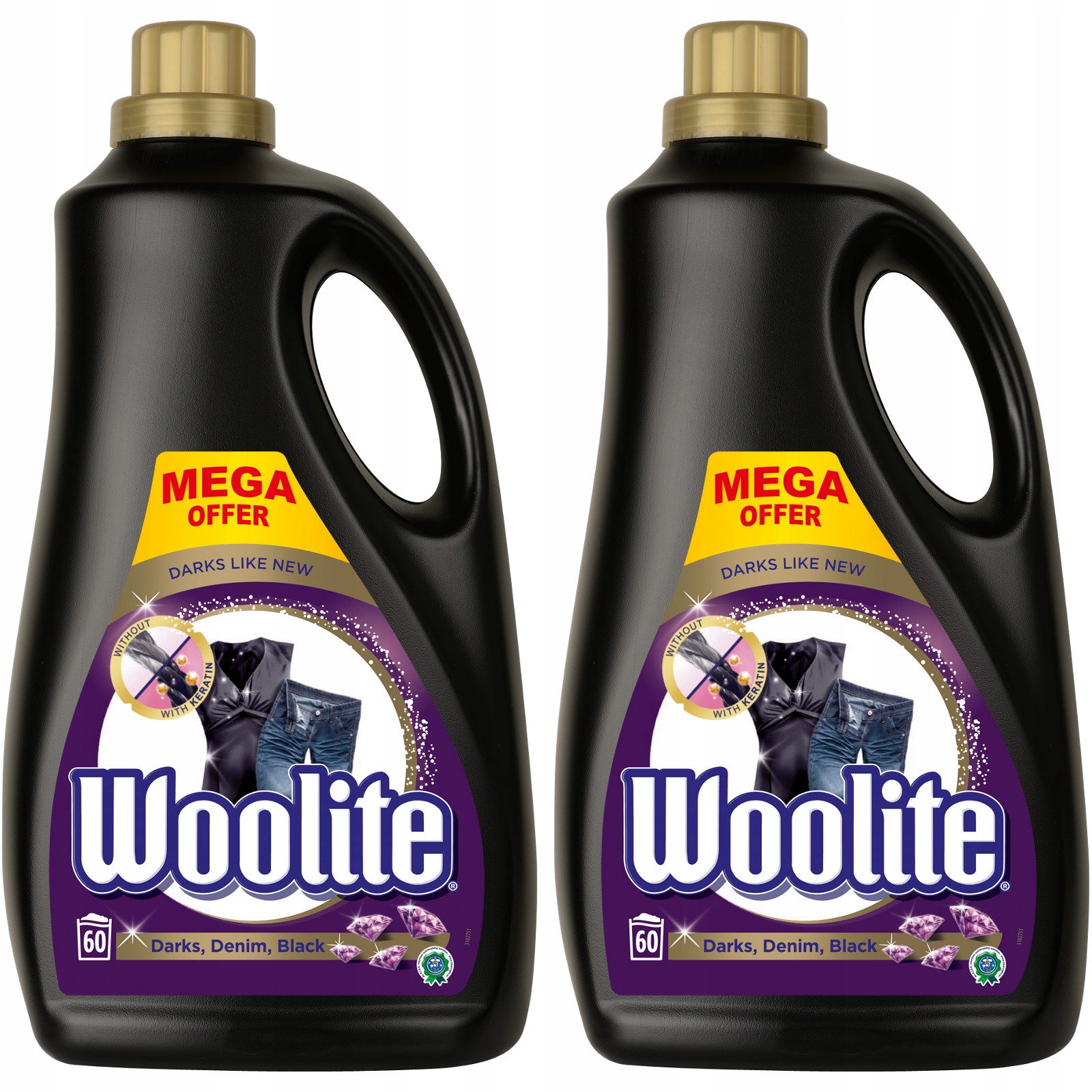 Prací gél - Woolite Darks Dark umývanie kvapaliny 120PR 2 x 3,6l