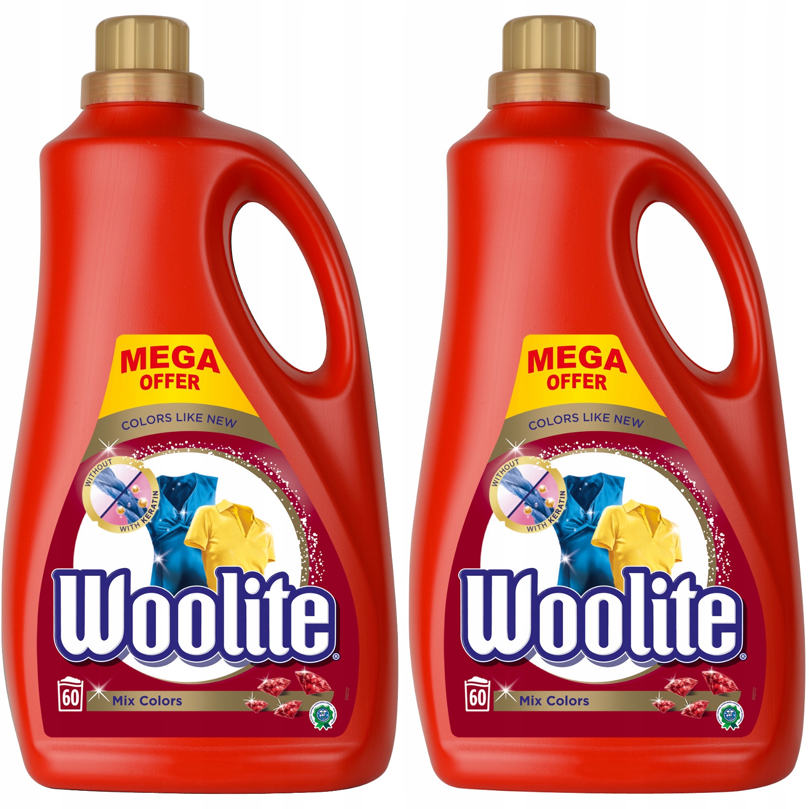 Prací gél - Woolite Mix Colors prací prostriedok 120pr 2 x 3,6L