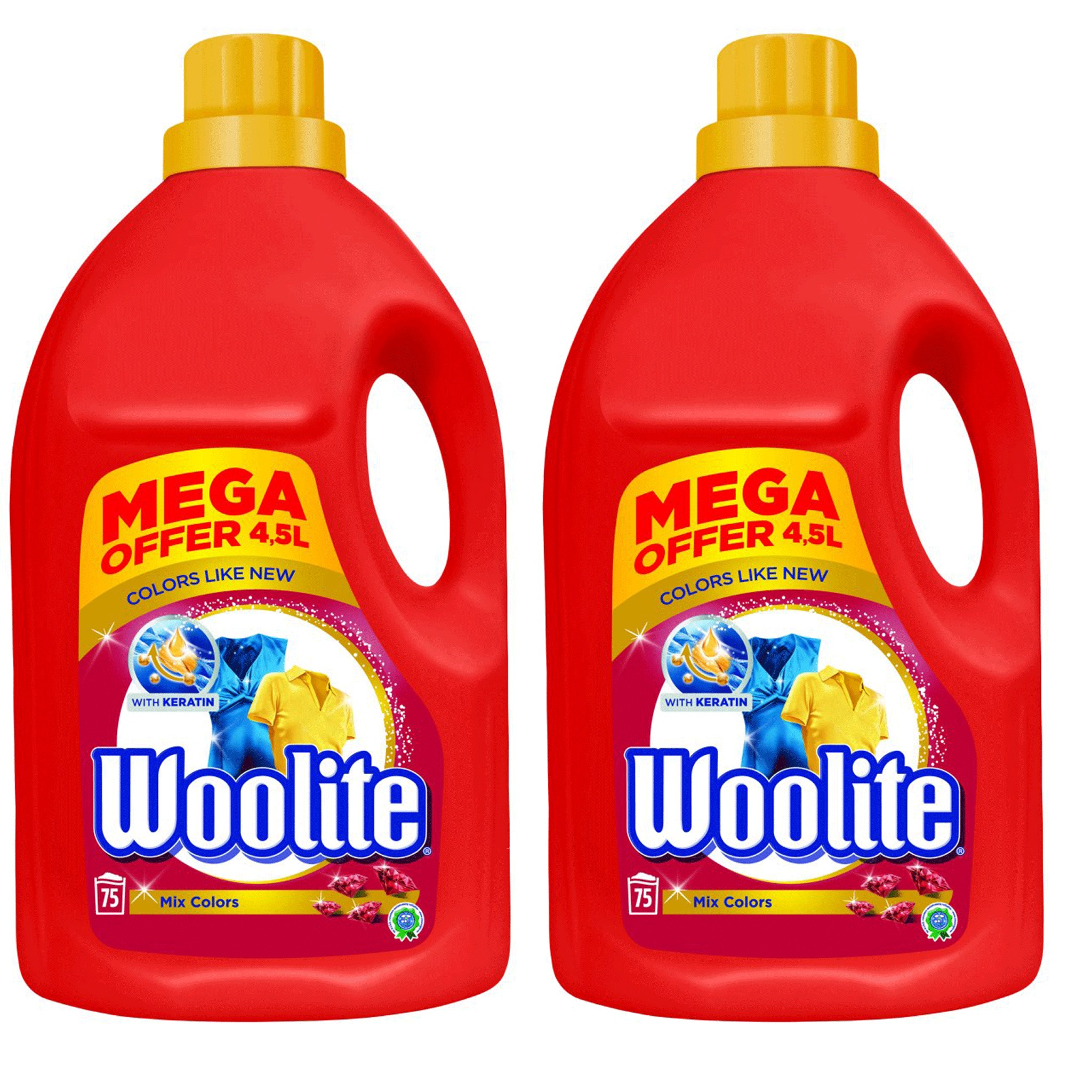 Prací gél - Tekutý prací gél Woolite Mix Colors 9L