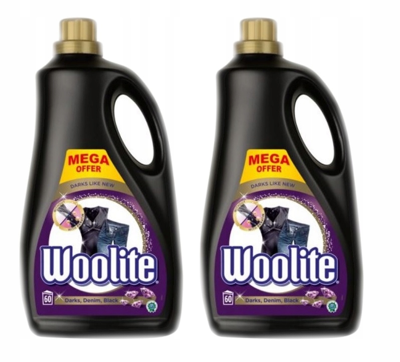 Prací gél - Woolite Tekuté tmavé džínsy 2x3,6L / 120PR