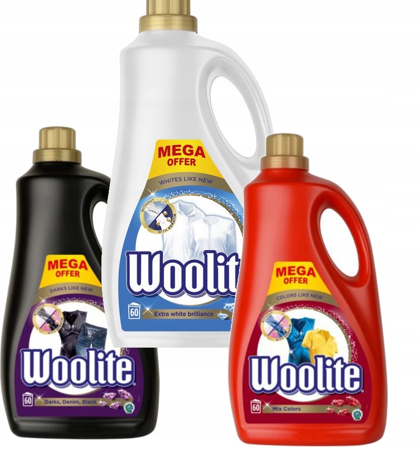 Prací gél - Woolite Dark umývanie kvapalina Farba SET XL 180PR