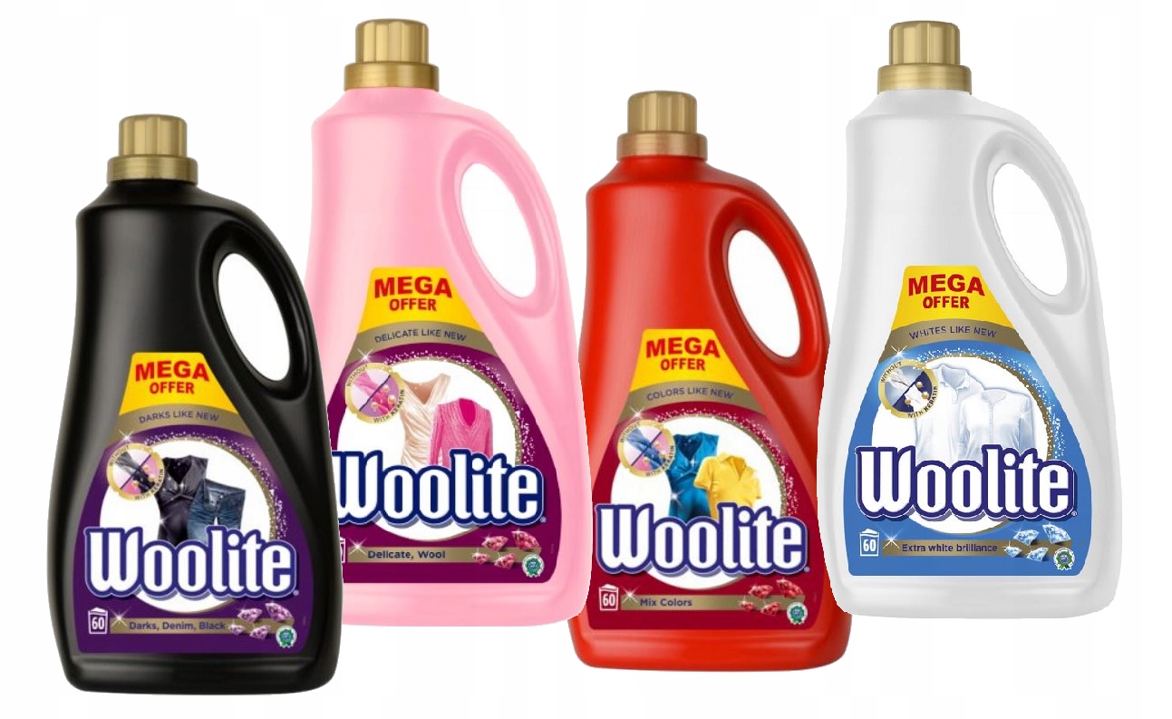 Prací gél - Woolite Dark umývanie kvapalina Farba Kit XXL 240PR