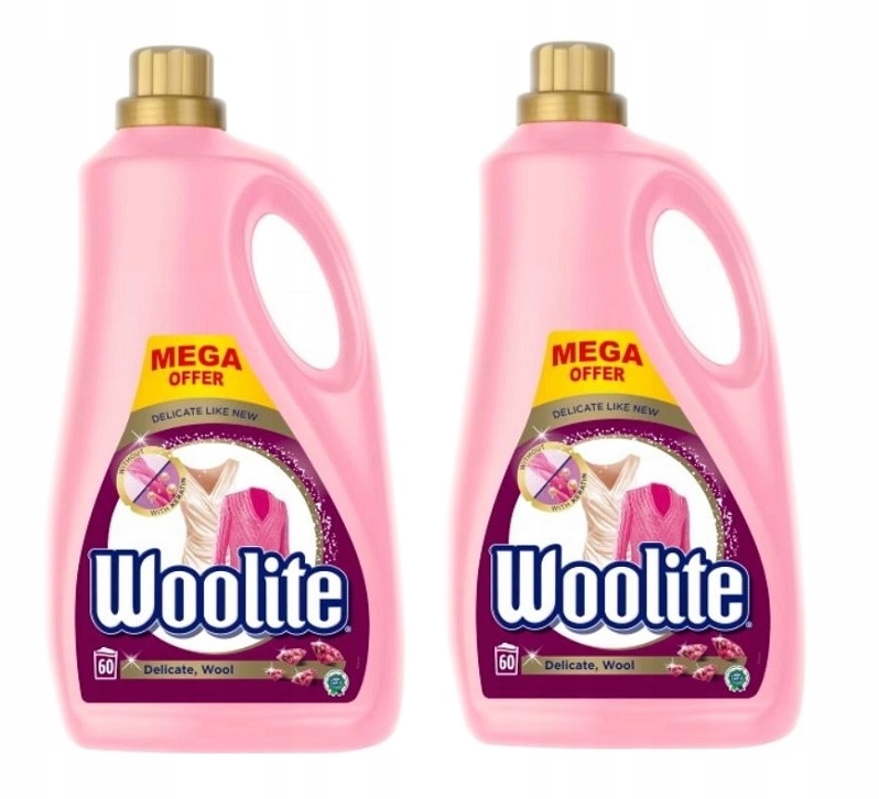 Prací gél - Jemný prací prostriedok Woolite 2x3,6L / 120pr