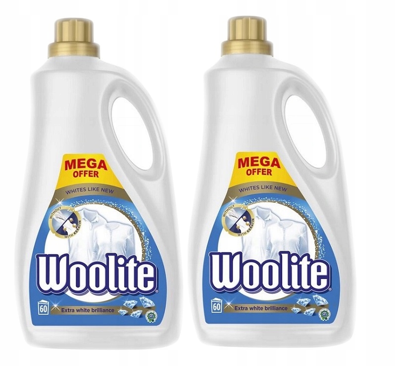 Prací gél - Woolite umývanie kvapalina biela 2x3,6l / 120PR