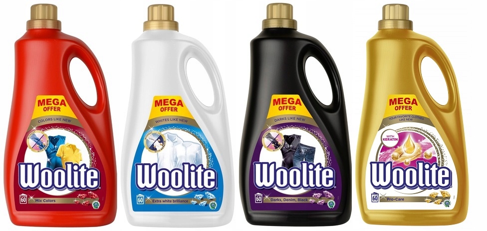 Prací gél - Woolite Pro Biela tmavá farba umývanie kvapaliny 4x3.6l