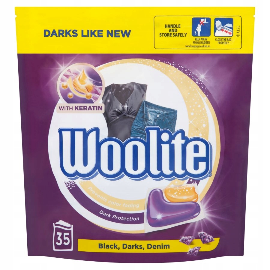 Pracie kapsuly a tablety - Woolite Black Darks Denim Pracové kapsuly 770 g