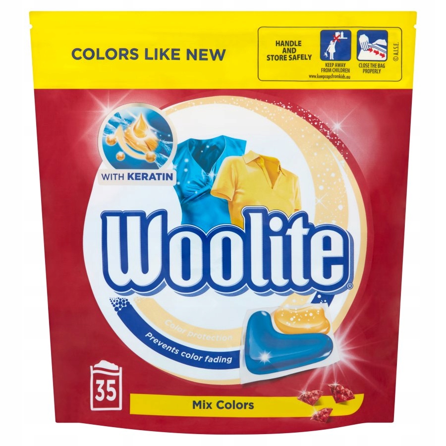 Pracie kapsuly a tablety - Woolite Mix Farby Pranie kapsuly 770g 35x22g