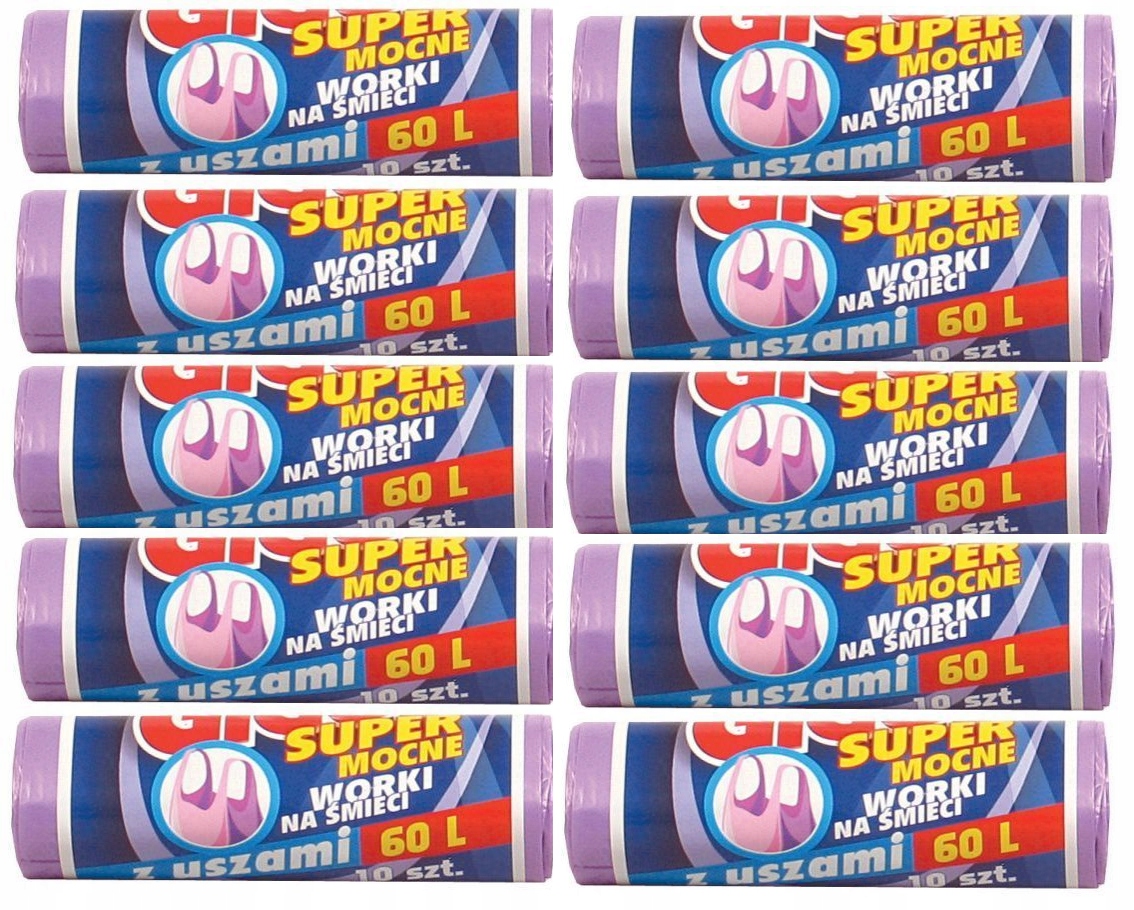 Odpadové vrecká s ušiami super silné 60 l 100 kusov
