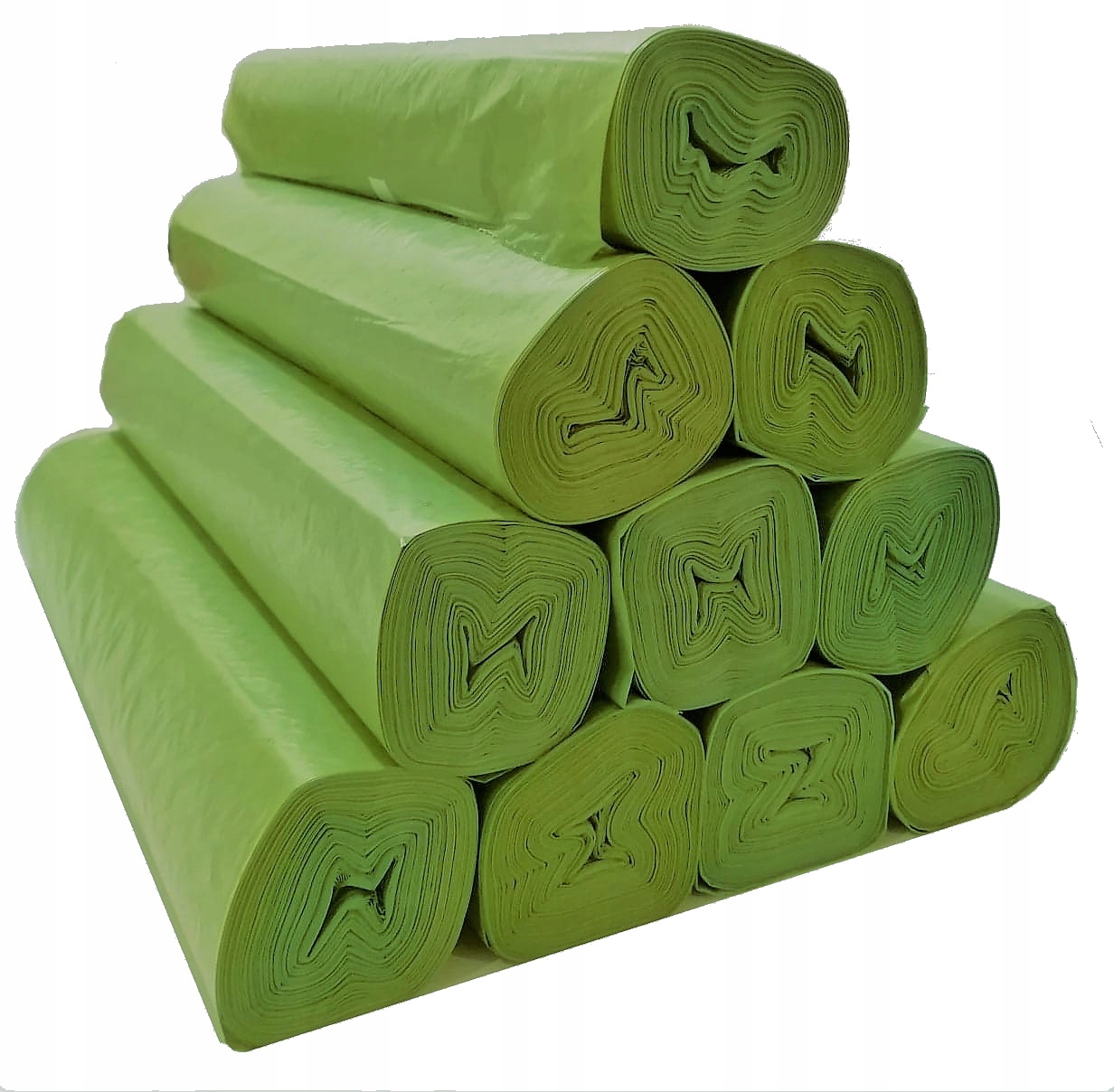 Vrecká na odpadky 160 l LDPE, zelená 100ks 10 valčekov