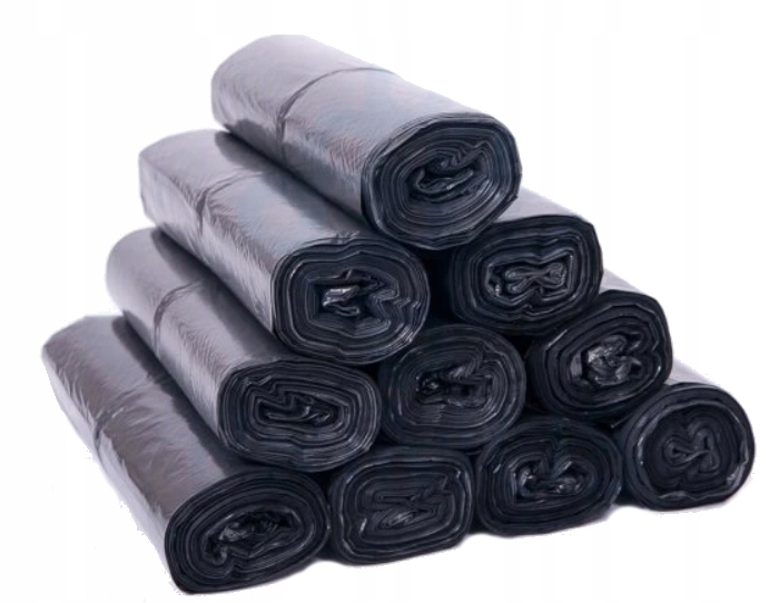60 l LDPE odpadky, čierne 500 ks. 10 valčekov