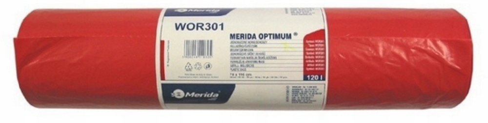 Vrecká na odpadky Merida 120 l 50 ks červené
