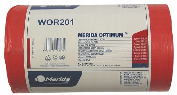Vrecká na odpadky Merida 70 l 50 ks červené