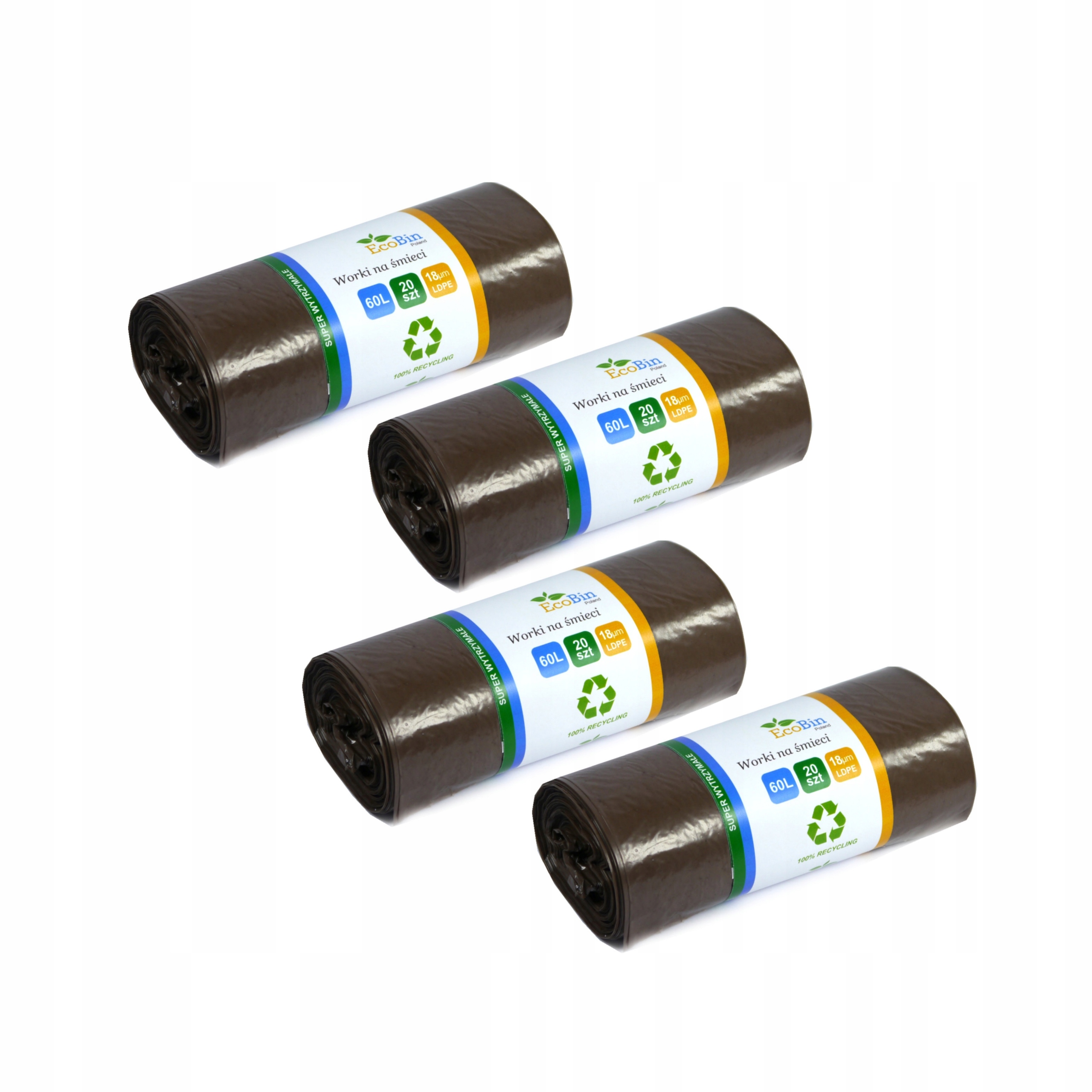 Vrecká na odpadky pre segregáciu 60 l x 80 ks hnedé