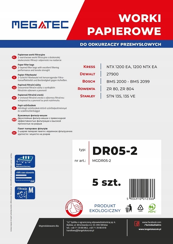 Megatec papierové tašky pre kress ntx 35 l, 5 ks