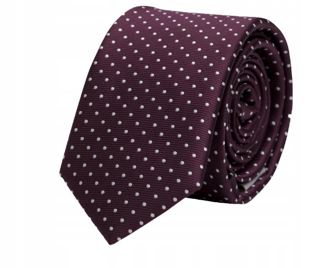 X3G105 Fabio Farini Burgundska kravata v Polka Dots