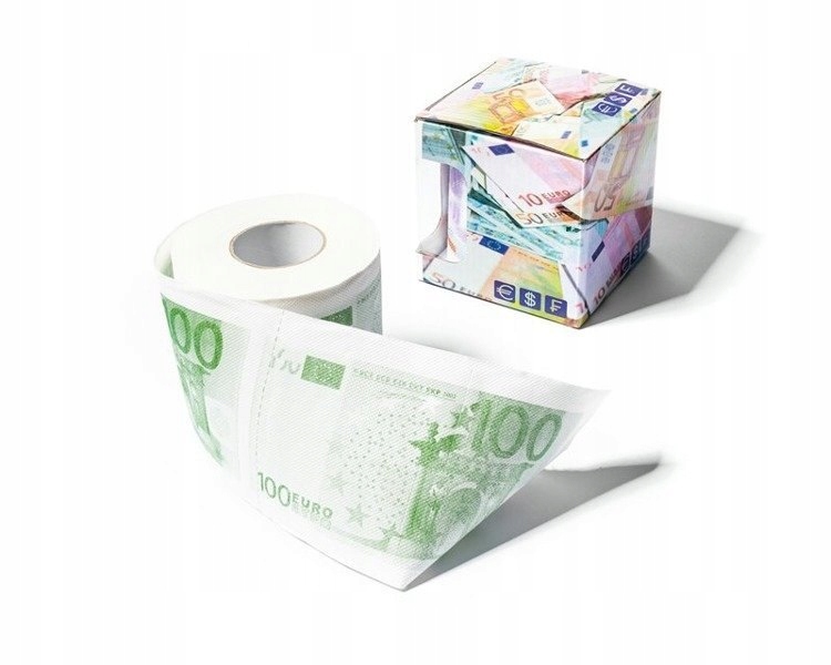 Vtipný toaletný papier bankovka 100 EUR XL