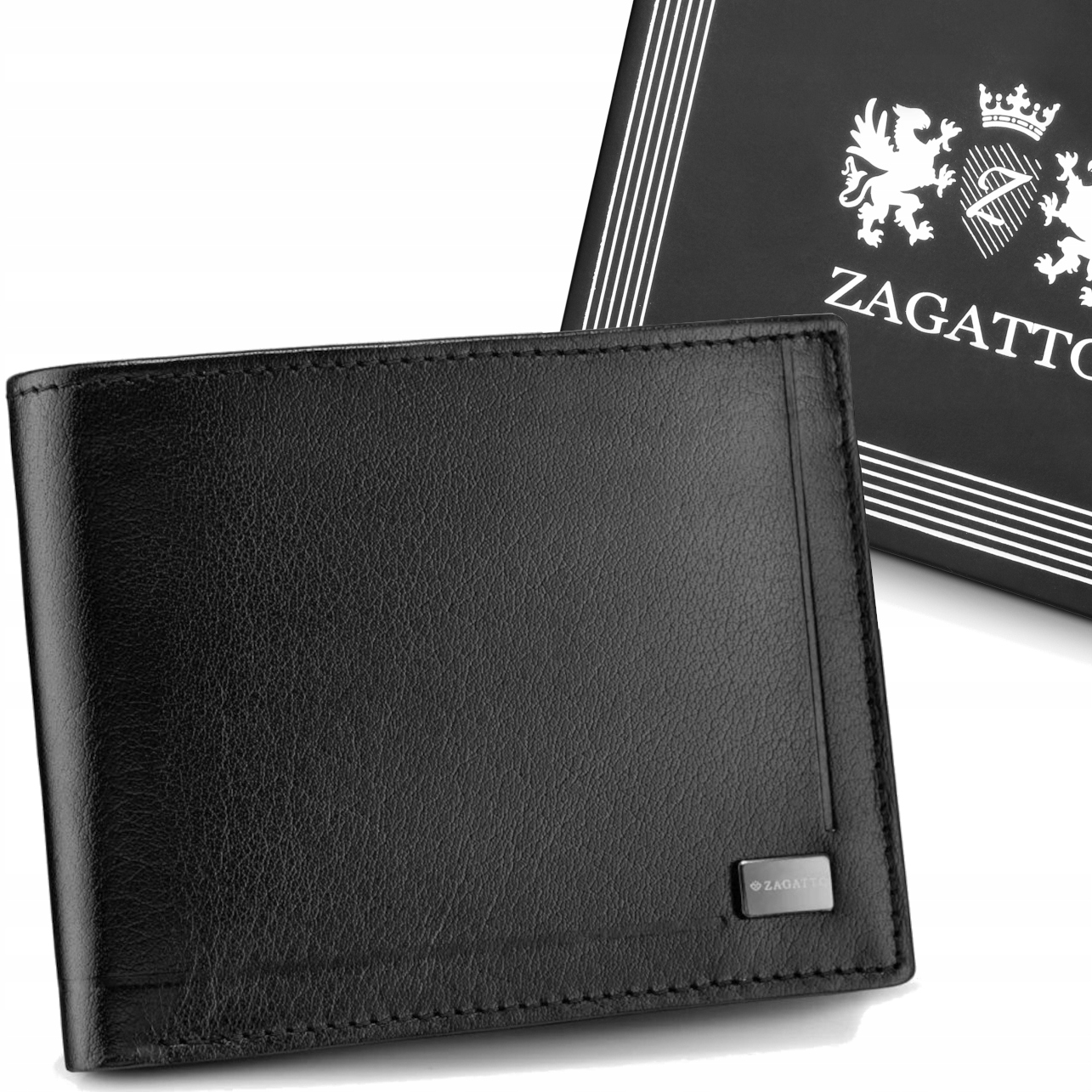 Peňaženka - Zagatto Peňaženka Prírodná koža čierna ZG-007-BAR RFID-Men's Product