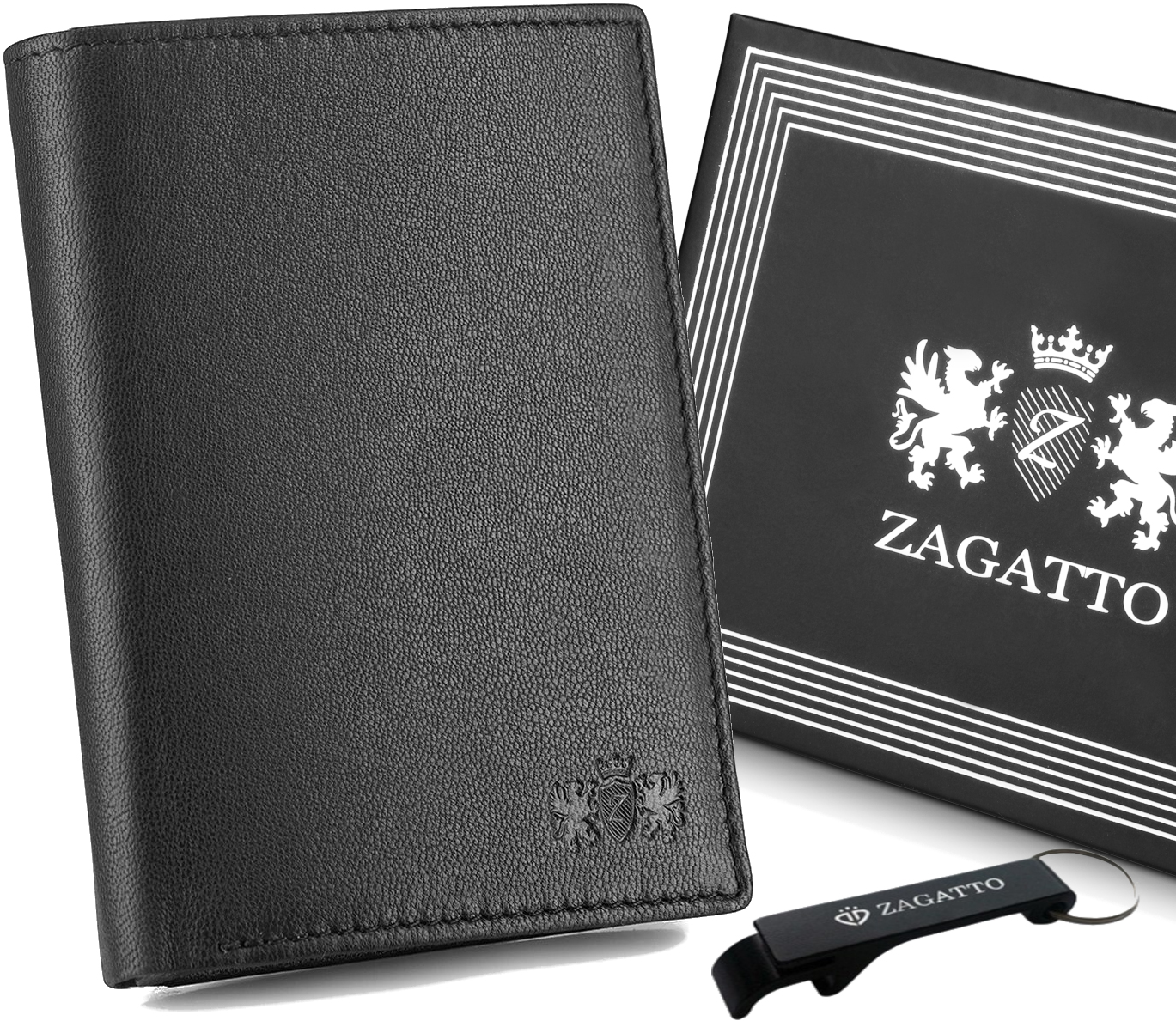Peňaženka - Produkt ZGATTO PRÍRODNÁ KOŽE BLECKÁ Čierna ZG-N051-W-F2-Men