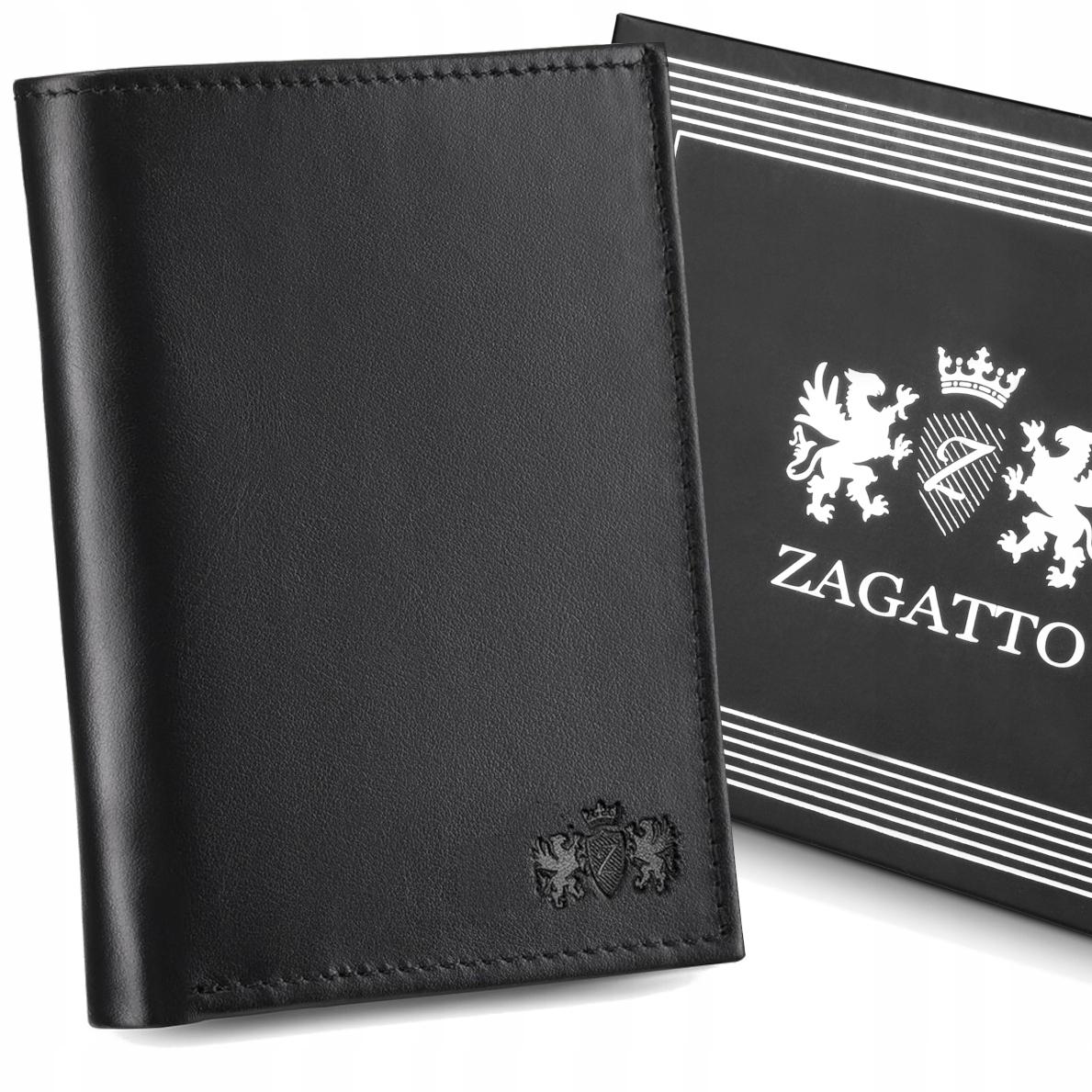 Peňaženka - Zagatto Portfólio Prírodná koža Čierna N051 -W čierna - mužský produkt