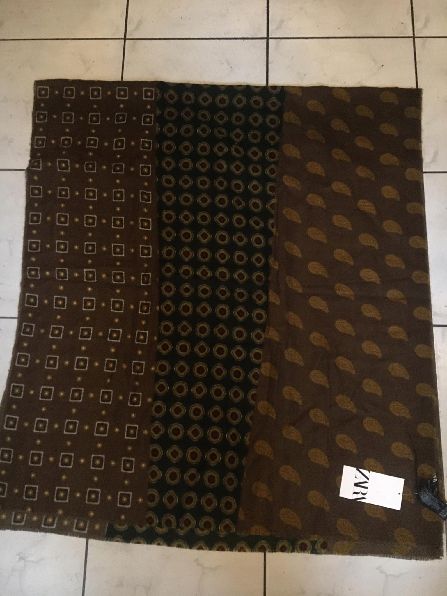 Šatka - Zara nadmorská béžová, hnedá, čierna, ecru, khaki, meď, šedá, viacnásobná