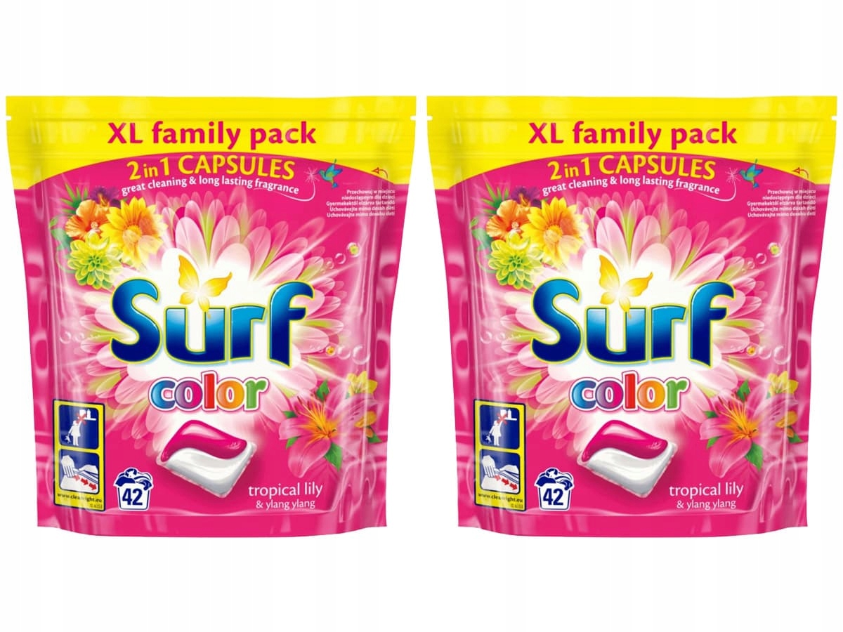 Pracie kapsuly a tablety - Sada 2x Surf Color Tropical Lily Capsule 42ks