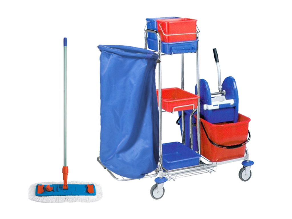 Čistiace prostriedky na čistenie hotelov + mop 40 cm
