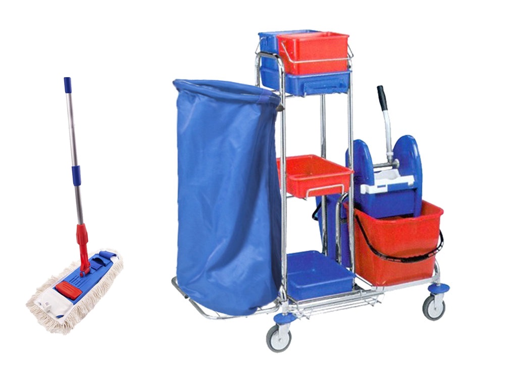 Čistiace prostriedky na čistenie hotelov + mop 43 cm