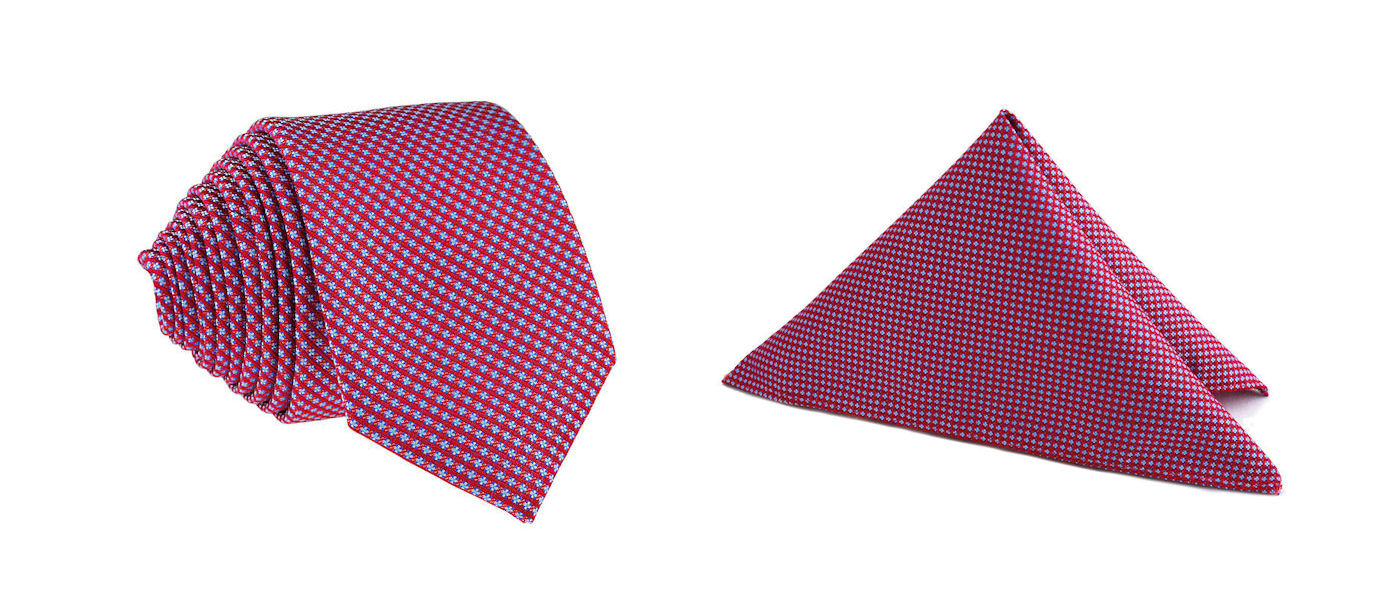 Úzka kravata Tissino Polyester Red, Navy Blue