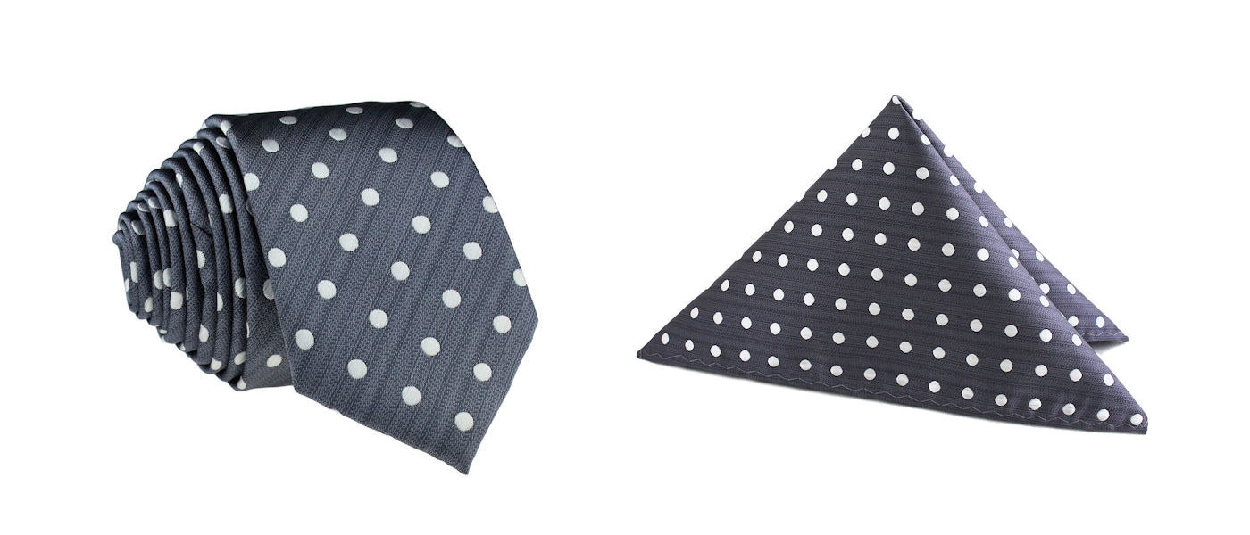 Úzka kravata Tissino Polyester Biela, šedá