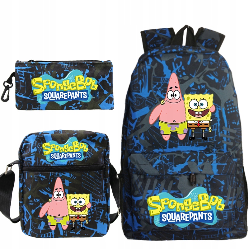 Multi -Chamber School Backpack Spongbob viacfarebný spongebob