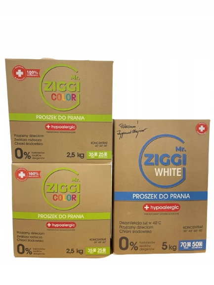 Prací prášok - Ziggi pracieho prášku 2 x 5 kg Dezinfekcia 100%