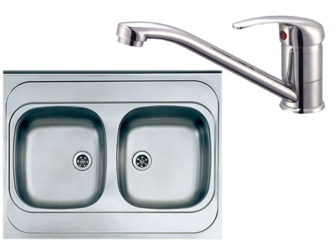 Kuchynská batéria - 60x80 Sink Two -Chamber Applied + batéria