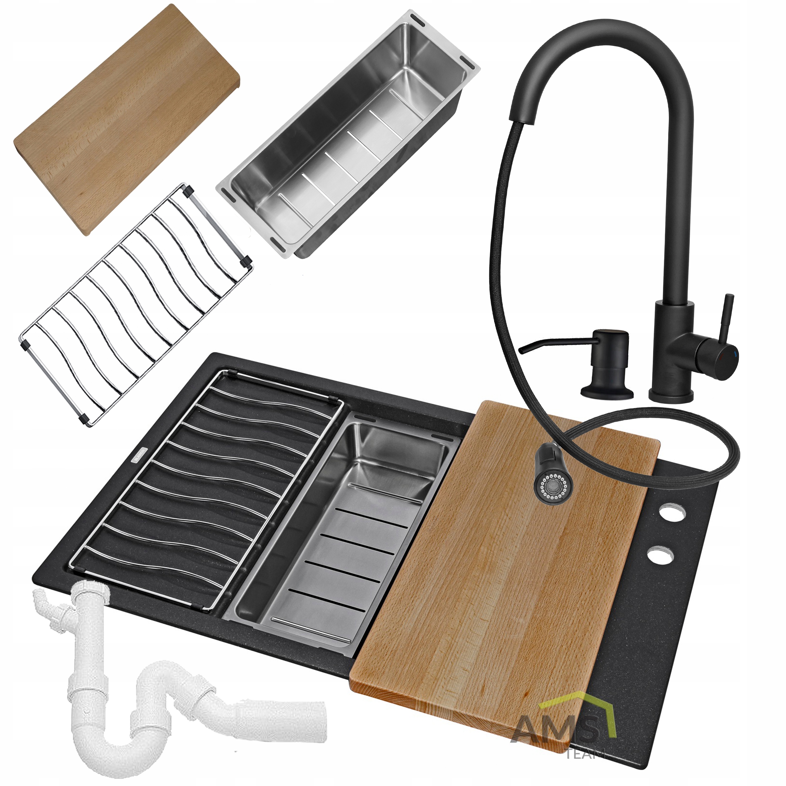 Kuchynská batéria - Sink. Blanco Elon XL 6S čierna+batéria+likvidácia+AKC.